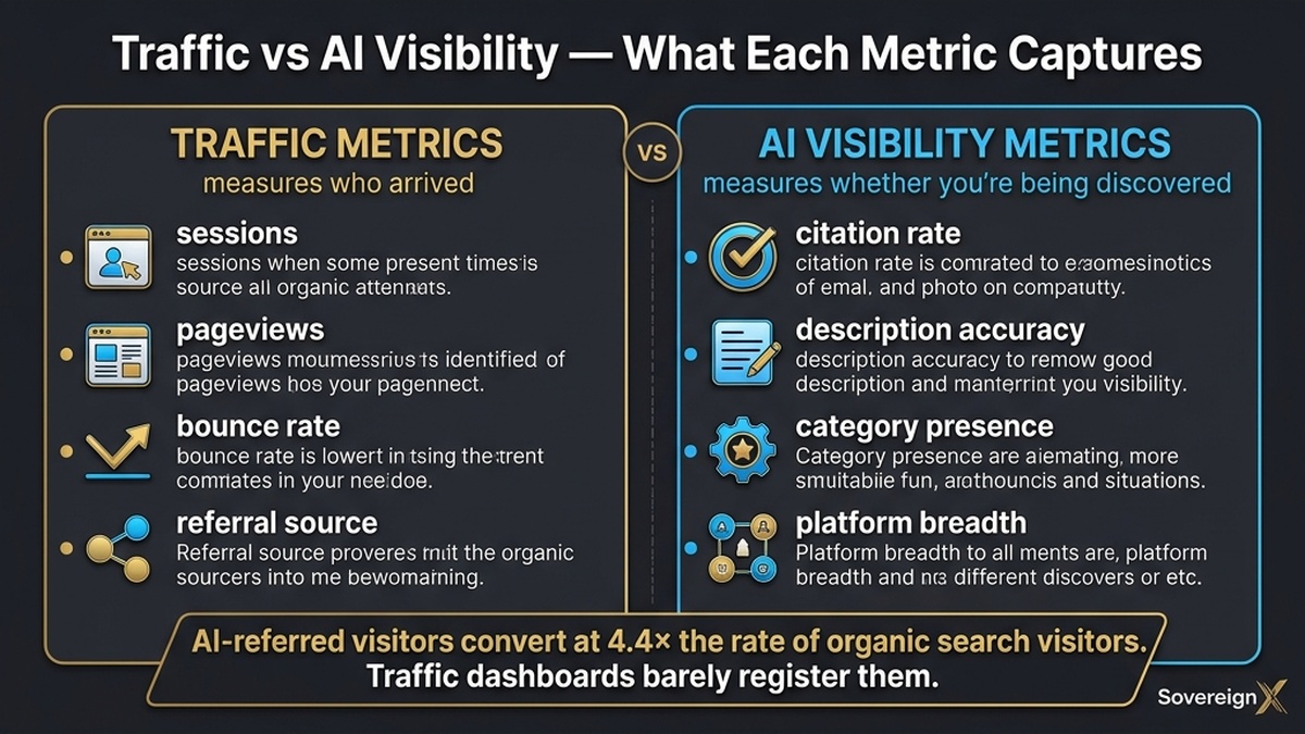 AI Visibility vs Website Traffic Infographic