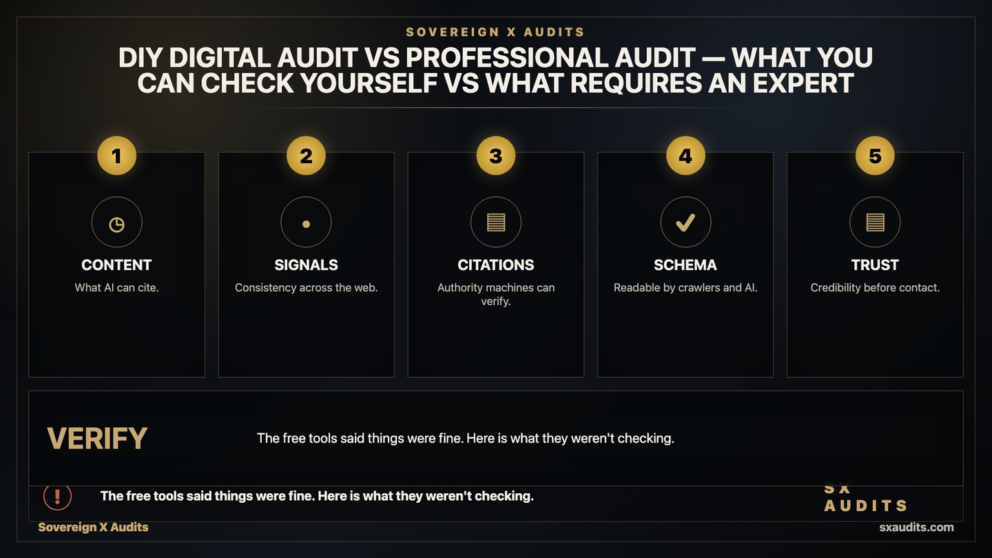 DIY Digital Audit vs Professional Audit — What You Can Check Yourself vs What Requires an Expert