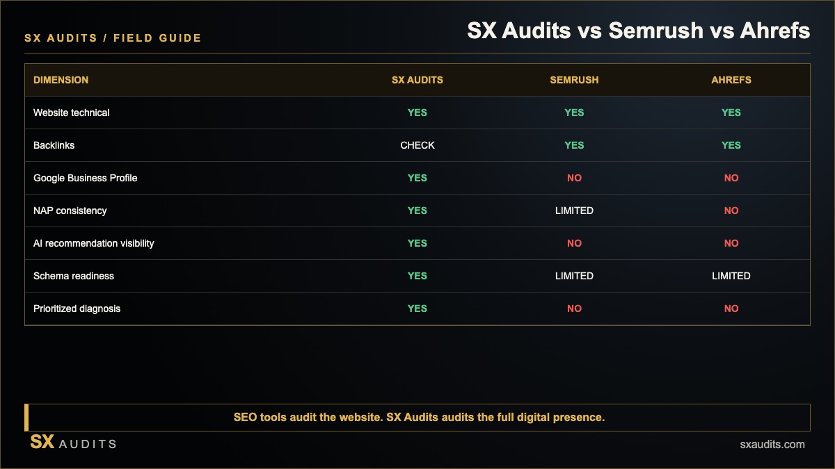 SX Audits vs DIY Tools Infographic